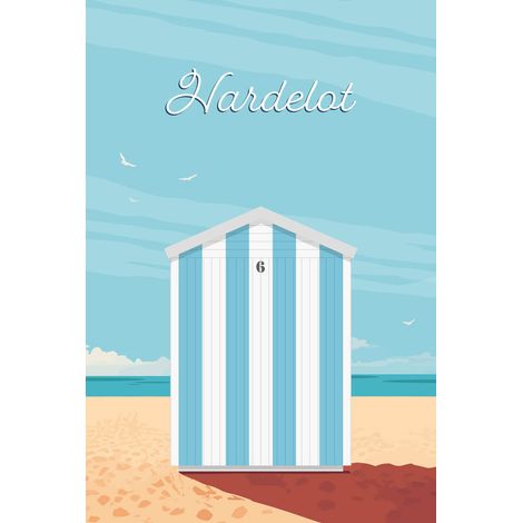 Tableau sur toile illustration Hardelot 30x45 cm - Impression sur Toile Murale Décorative - Image imprimée en HD sur Toile - Toile sur Châssis en Bois FSC - Fabriqué en France (1/5)