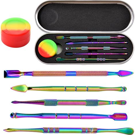 Wax Carving Tool Set 5 Pcs Outils en argile de sculpture à double tête avec récipient en silicone de 5 ml, cuillère à outils de sculpture en cire (1/5)