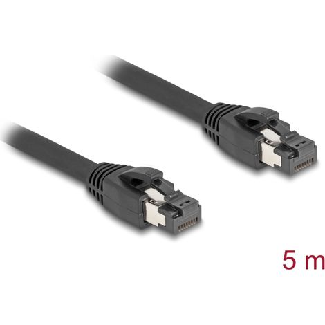 Delock Cable de red RJ45 Cat.8.1 S/FTP, 5 m hasta 40 Gbps, negro