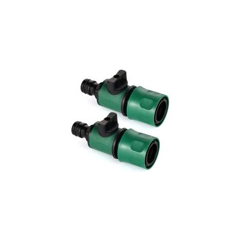 Lot de 2 raccords d'extension pour tuyau d'arrosage – raccordement rapide avec valve – pour outils de jardin – raccord simple – Crezuo