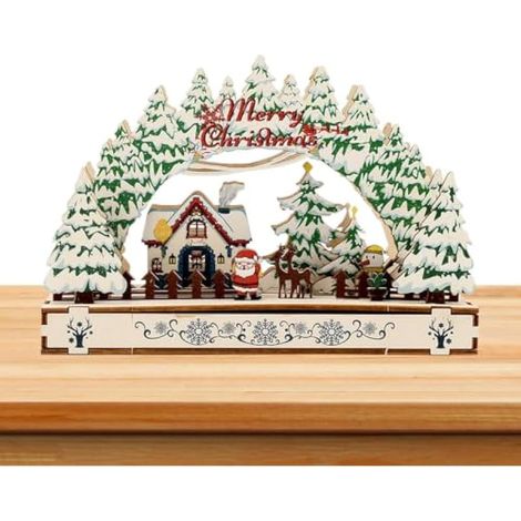 Décoration de bureau en bois rustique en forme de sapin de Noël (1/5)