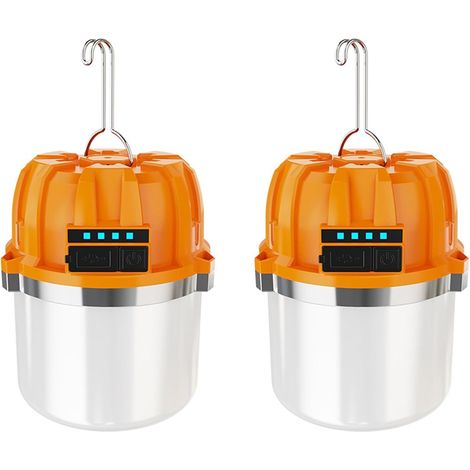 2X Lumières de Camping LED Rechargeables par USB Camping en Plein Air Tentes de Barbecue Lanterne Suspendue Banque d'alimentation de Secours (1/5)