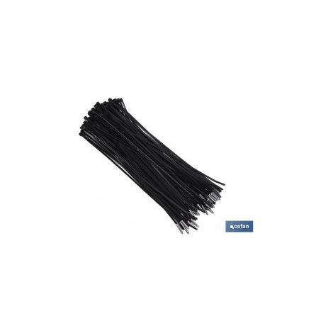 Pack mit 100 schwarzen Nylonbändern 3,6 x 180 mm