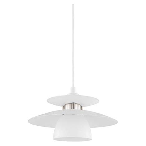 Lampadario A Sospensione Moderno Brenda Acciaio Bianco Nichel 1 Luce E27 (1/4)