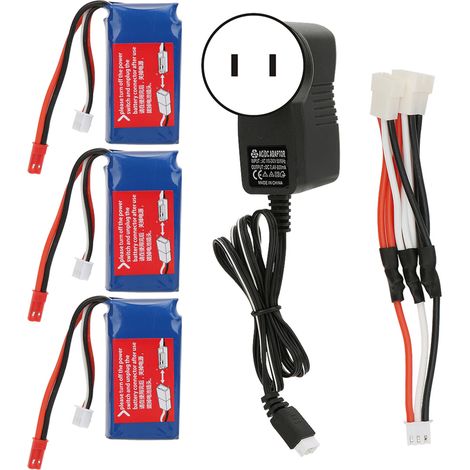 Batterie 7.4V 1100mAh pour Hélicoptère RC WLtoys V913 avec Câble de Conversion Universel (1/5)