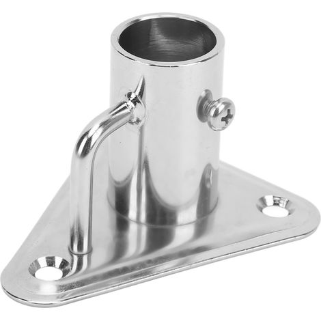 Support de mât de drapeau à 90 degrés, douille de poteau de 1 pouce en acier inoxydable 316, base triangulaire avec contrefort pour navires et yachts (1/5)