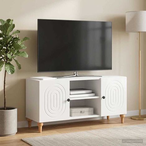 TV-Schränk Hochglanz Weiß 102 x 34,5 x 50 cm Holzwerkstoff (1/5)