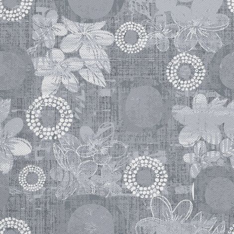 Escritorio de exterior Oxford - Motiv Blumen und Kreise grau I DX342 (1/5)