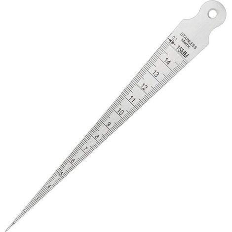 1-15mm 1/64-5/8 Wedge Feeler Hole Gap Taper Gauge Stainless Steel Ruler Welding Inspection Taper Gauge Metric Imperial Measuring Tool