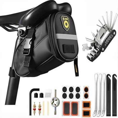 Fahrrad Reparaturset mit Satteltasche 16-in-1 Multitool für Mountainbikes und Rennräder (1/5)