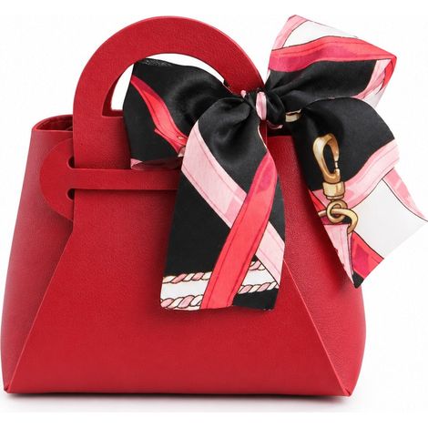 Bonturi Casa BORSETTA MINI FOULARD Bomboniera 10x5xH11 Cm BURGUNDY Portaconfetti 1 Pz (1/2)