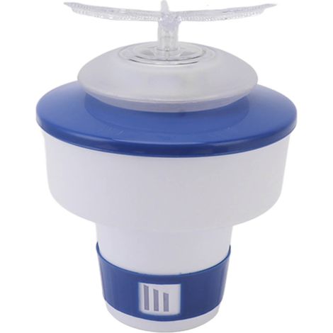 Mini distributeur de produits chimiques flottant, réglable, en plastique, 600 mAh, pour spas, jacuzzis et petites piscines, avec lampe libellule.