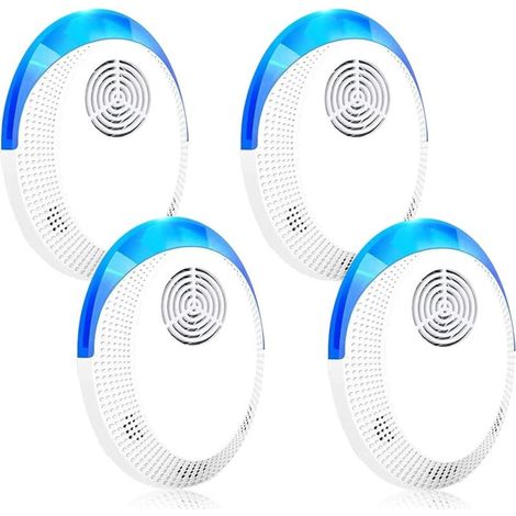 4 Pack Ultrason Souris et Rats, Appareil Ultrason Souris, Répulsif à Ultrasons pour Souris Répulsif Intérieur Dispositif Anti Souris Insectes, Moustiques, Cafards, Rats, Fourmis, Araignées (1/5)