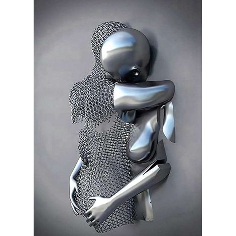 Poster con immagine astratta su tela senza cornice, 60x90 cm, raffigurante una figura astratta.