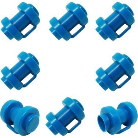 Set mit 8 Trampolinnetz-Pfostenkappen Ø 25 mm, besonders robust, wetterfest, Ersatz für Sicherheitsnetz (Blau) - Crezuo