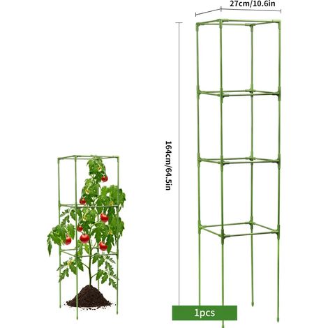 Support carré en fibre de verre (27 x 164) pour plantes grimpantes, concombres, tomates, etc. - Accessoire de jardinage (1/4)