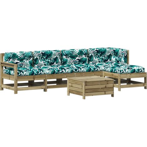 vidaXL Set Divani da Giardino 6pz con Cuscini Legno Impregnato di Pino (1/5)