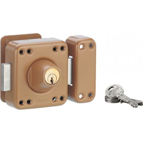 THIRARD - Verrou double entrée Rafale pour porte d'entrée, cylindre 45mm, acier, 3 clés, époxy bonze - THIRARD (1/5)
