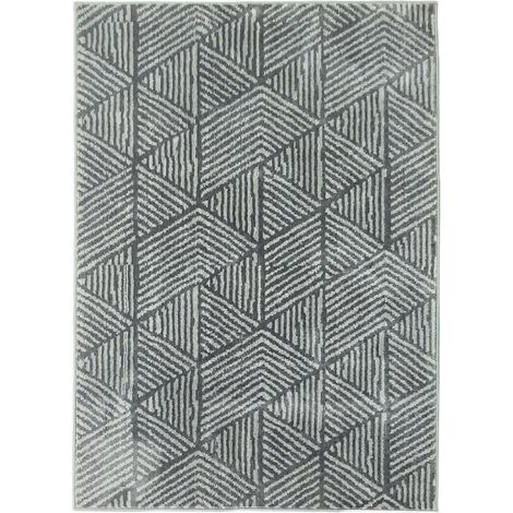 Alfombra moderna lavable para salón 170 x 120 cm gris oscuro (1/4)