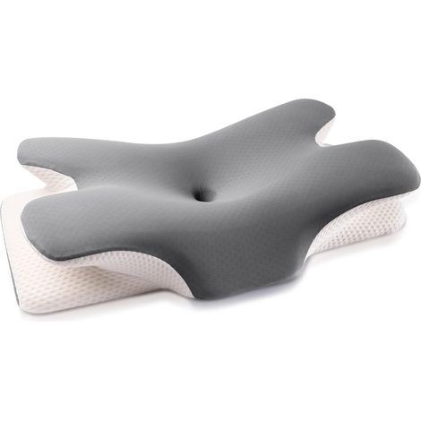Cuscino in memory foam, comodo cuscino, supporto per il collo, cuscino ergonomico da comodino (GRIGIO) (1/5)