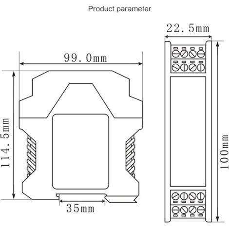 4–20 mA 0–10 V Signalisolator, 2 Eingänge, 2 Ausgänge Signalaufbereiter/Transmitter für Stromschleifen (1/5)