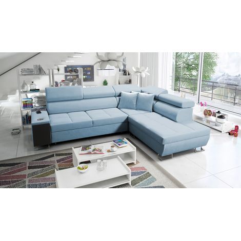 Multifunktionaler Eckschrank MORENA VII,  Uttario Velvet Blau Rechts (1/5)