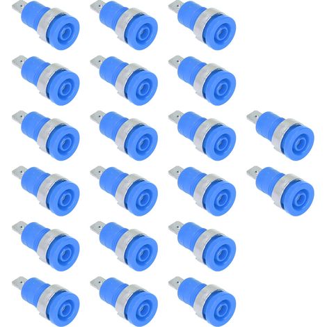 20 fiches bananes, 4 mm haute résistance, excellente résistance à la corrosion, accessoires de test électrique, bleues. (1/5)