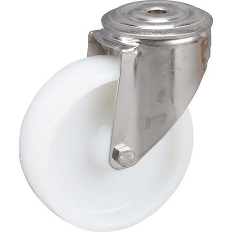 Roulettes pivotantes en acier inoxydable à bandage en matière synthétique TENTE 8470UOO125P3013