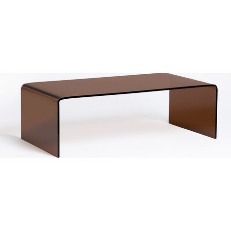 Sklum – Table basse rectangulaire 110x55 cm en verre trempé – Design moderne – Bords biseautés – Patins antidérapants et anti-rayures (1/5)