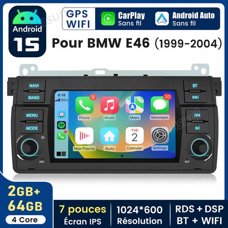 7 pouces Carplay Autoradio pour BMW E46 (1999-2004) 2+64GB JUNSUN (1/5)