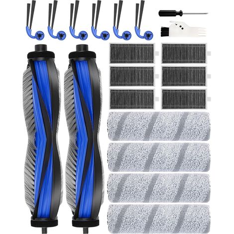 20 Accessoires pour ECOVACS DEEBOT X11 OmniCyclone/X11 Pro Omni Robot Aspirateur: 2 Brosses Principales, 6 Brosses Latérales, 6 Filtres, 4 Rouleaux de Lavage, 1 Brosse de Nettoyage, 1 Tournevis (1/5)