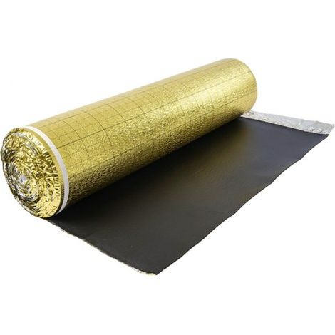 Base para Suelo 18,6 m²/Rollo, con Cinta Adhesiva y Barrera de Vapor, Espuma EPE Alta Resistencia con PE, Insonorizante y Reductor de Ruido, para Suelos Laminados de Madera, Color Dorado (1/5)