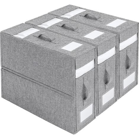 Lot de 3 Pliable Boite Rangement Drap de Lit Housse de Couette, Linge Organisateur Drap de Lit Soigneusement Les avec Poignée (1/5)