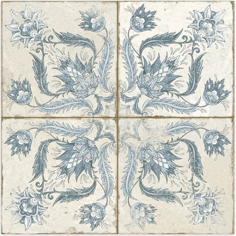 Carrelage Vintage Bleu Leptis 45x45x0,95 cm Camoria - Sol et mur intérieur (vendu par carton de 1 m²) - RO'MA CARRELAGE