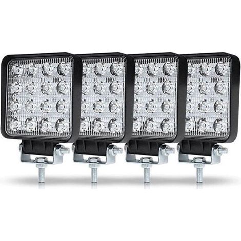 Phare De Travail LED - 3 Pouces - 48 W - 3000 Lm - Tension 9 V-30 V - Étanchéité IP67 - Pour Voiture Camion UTV SUV Tracteur Bateau - Lot De 4 (1/5)