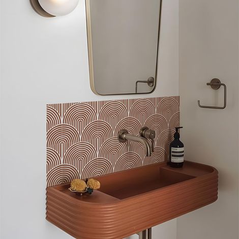 Lot de 10 autocollants de transfert pour carrelage de salle de bain, cuisine, crédence, carrelage mural en vinyle à décoller et à coller, 15 cm x 15 cm (1/5)