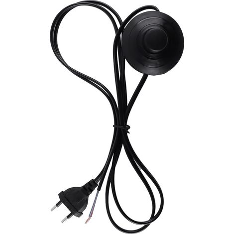 Cable with Foot Switch, 1.8M In-Line Lamp, On/Off Switch, Power Cord for Floor Lamps, Desk Lamps (Black) (1/5)