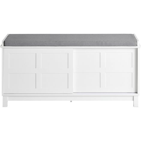 Sobuy – Banc d'entrée avec rangement caché et coussin rembourré – Dimensions 114x40x53 cm – Capacité 150 kg – FSR86W