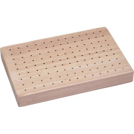 Support en bois pour brochettes alimentaires, présentoir à fruits et amuse-gueules, support de présentation alimentaire avec trous-15x10cm-Beige (1/3)