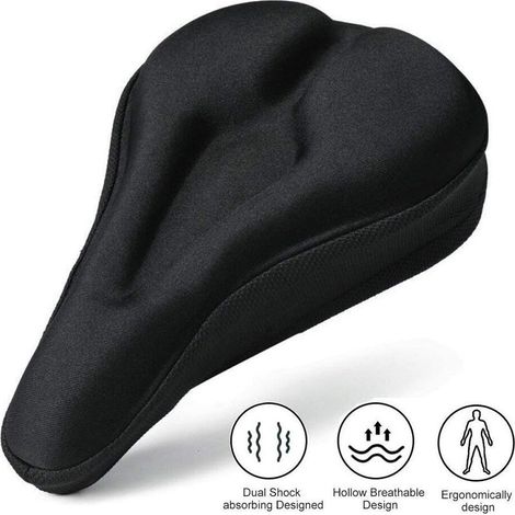 Housse de Selle de Vélo, Silicone Coussin de Selle de Vélo en Gel et Confortable pour VTT de Montagne, Vélo de Route, pour Hommes et Femmes (1/5)