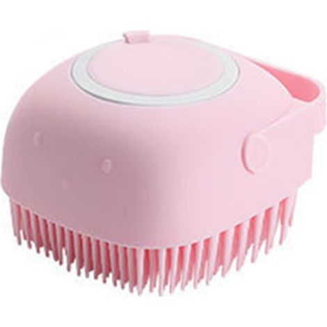 Ahlsen Hundebadebürste – Rosa, Haustier-Massagebürste, Shampoo-Spender, weiche Silikon-Gummiborsten für die Duschpflege von Hunden und Katzen (1/5)