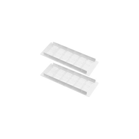 Lot de 2 grilles d'aération rectangulaires en aluminium blanc pour armoire de cuisine, armoire à chaussures et penderie, 100 mm x 250 mm