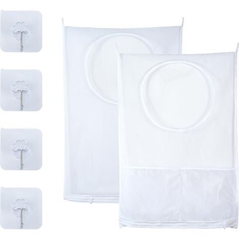 Lot de paniers à linge à suspendre 76, x 50,8 cm - Panier à linge mural pour l'organisation et le rangement des vêtements sales () (1/5)
