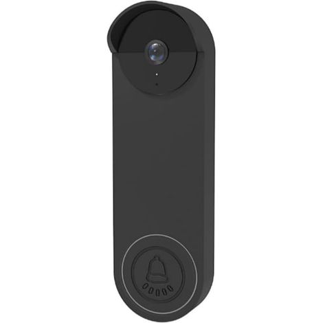 Étui de protection en silicone pour sonnette de porte Google Nest, résistant à la poussière, aux rayures, coque en silicone, résistant aux intempéries, noir (1/5)