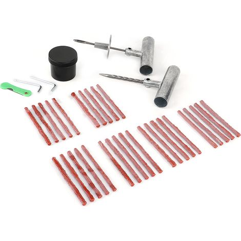 Kit de réparation de pneus tubeless, outil de réparation rapide pour crevaisons, compatible auto et moto. (1/5)