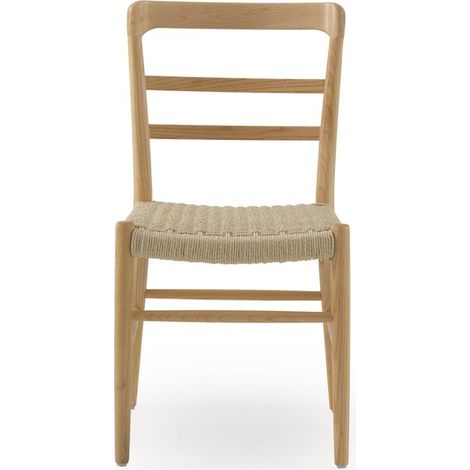 Set aus 4 Stühlen aus naturbelassenem Toon-Holz mit geflochtener Sitzfläche (1/5)