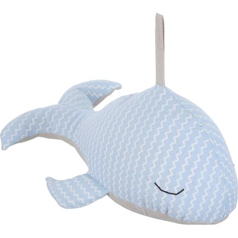 de porte décorative en tissu à motif baleine bleu clair