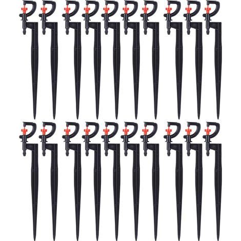 Irrigatore a goccia, 20 pezzi Micro-irrigatore rotante a 360 gradi di tipo G, per l'irrigazione del prato in serra o giardino con tubo da irrigazione 4/7 (1/5)