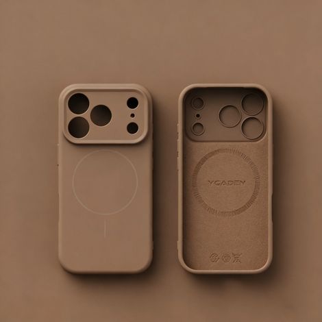 Coque en silicone liquide marron pour iPhone 15 Pro Max, compatible avec la fonction magnétique MagSafe, protège l'objectif. (1/2)