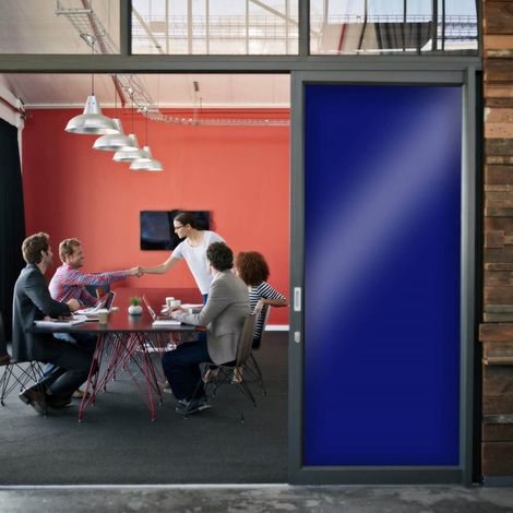 DIMEXACT - Film occultant bleu foncé brillant pour fenêtre - 122 cm x 0.5 m - En Rouleau (1/5)
